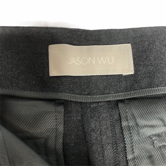 Vintage Jason Wu Moto Style Wool Zipper Trousers Gray 6 - Picture 8 of 16
